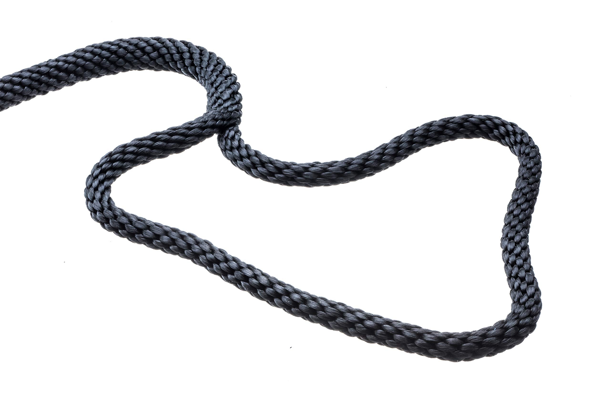 Attwood Solid Braided 11752-7 Multifilament Polypropylene (MFP) Dock Line, 3/8-Inch, 15 Feet Long, Bare Ends, Black