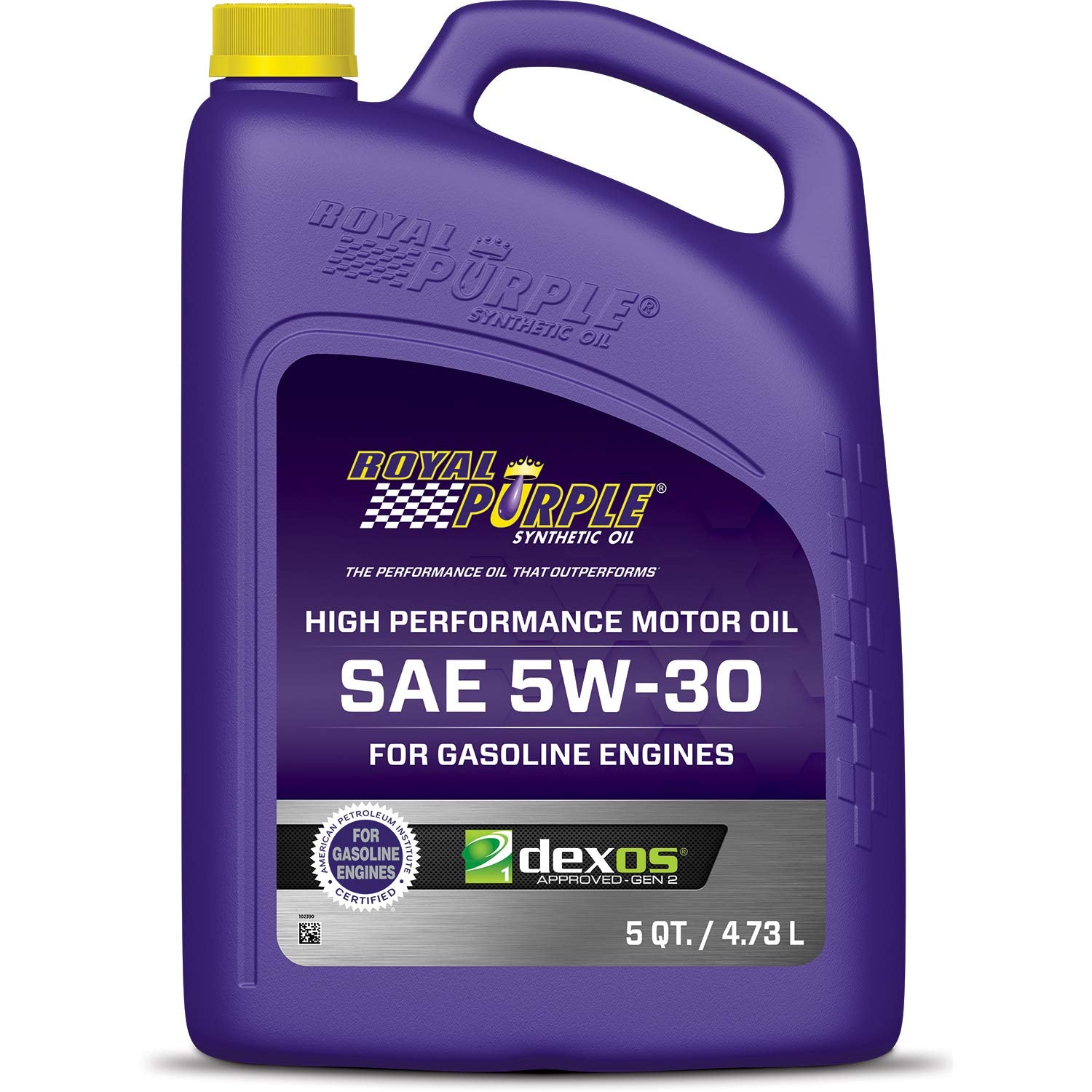 API-Licensed Royal Purple SAE 5W-30 High Performance Synthetic Motor Oil - 5 qt., Model:ROY51530