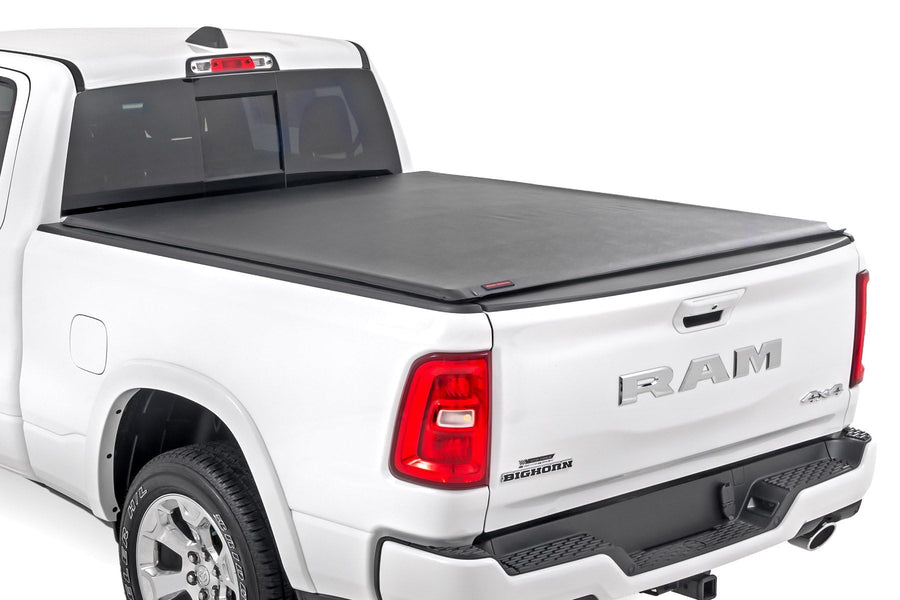 Rough Country Tonneau Cover Soft Roll Up for Ram 1500 (2019-2026) TRX (2021-2024) - Fits 6'4 Bed, Weatherproof Bed Cover
