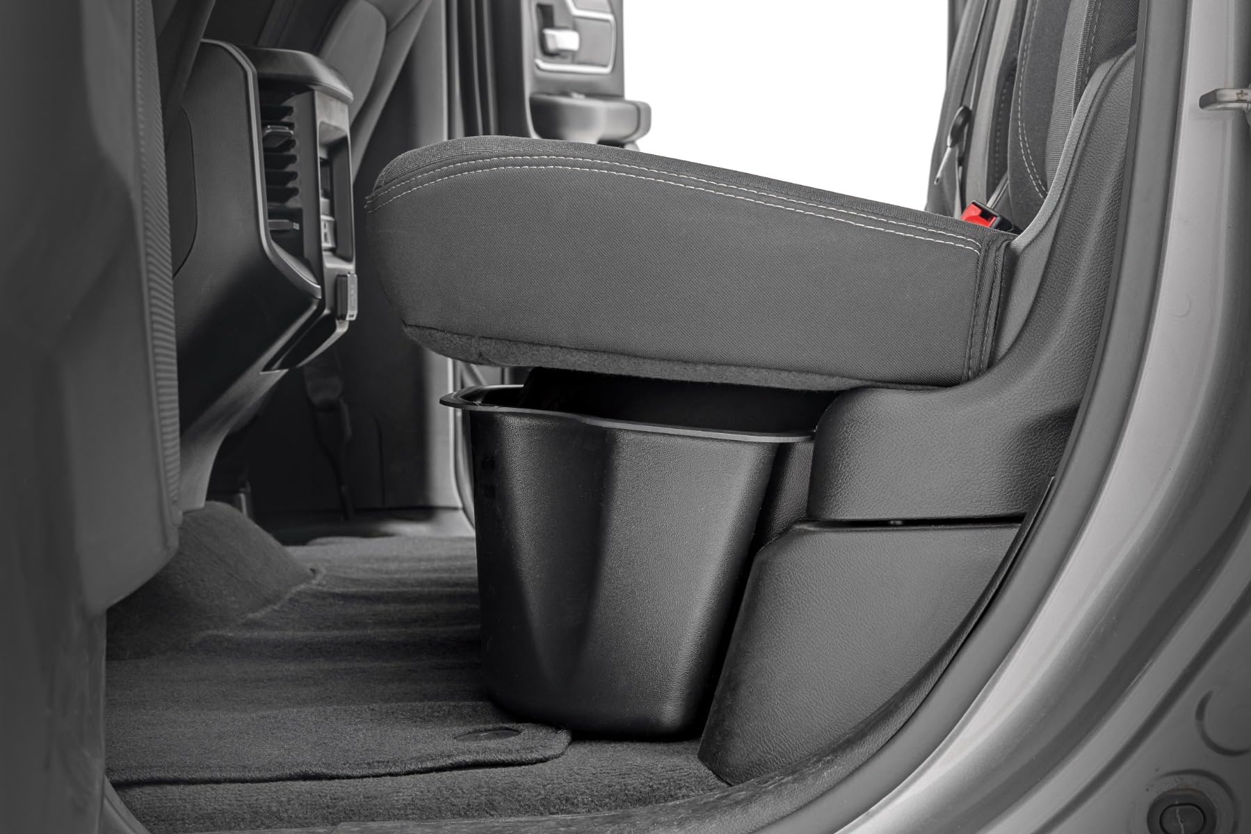 Rough Country Under Seat Storage for Quad Cab Ram 1500 (2019-2026) - Heavy-Duty Thermoplastic, Anti-Skid, Custom-Fit Rear Seat Organizer Tray