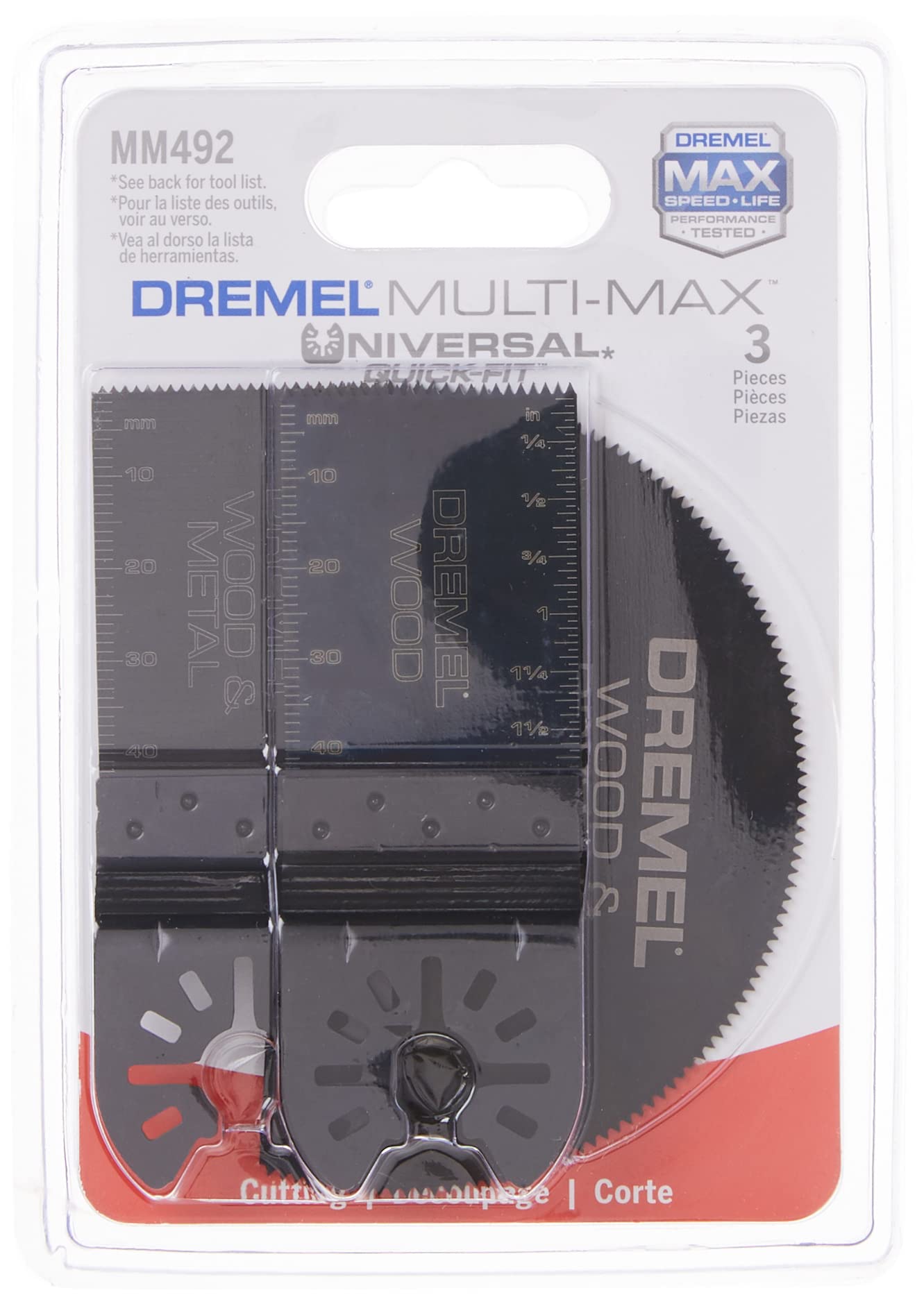 Dremel Universal Quick-Fit Cutting Assortment Pack MM492, 3-Piece, Black