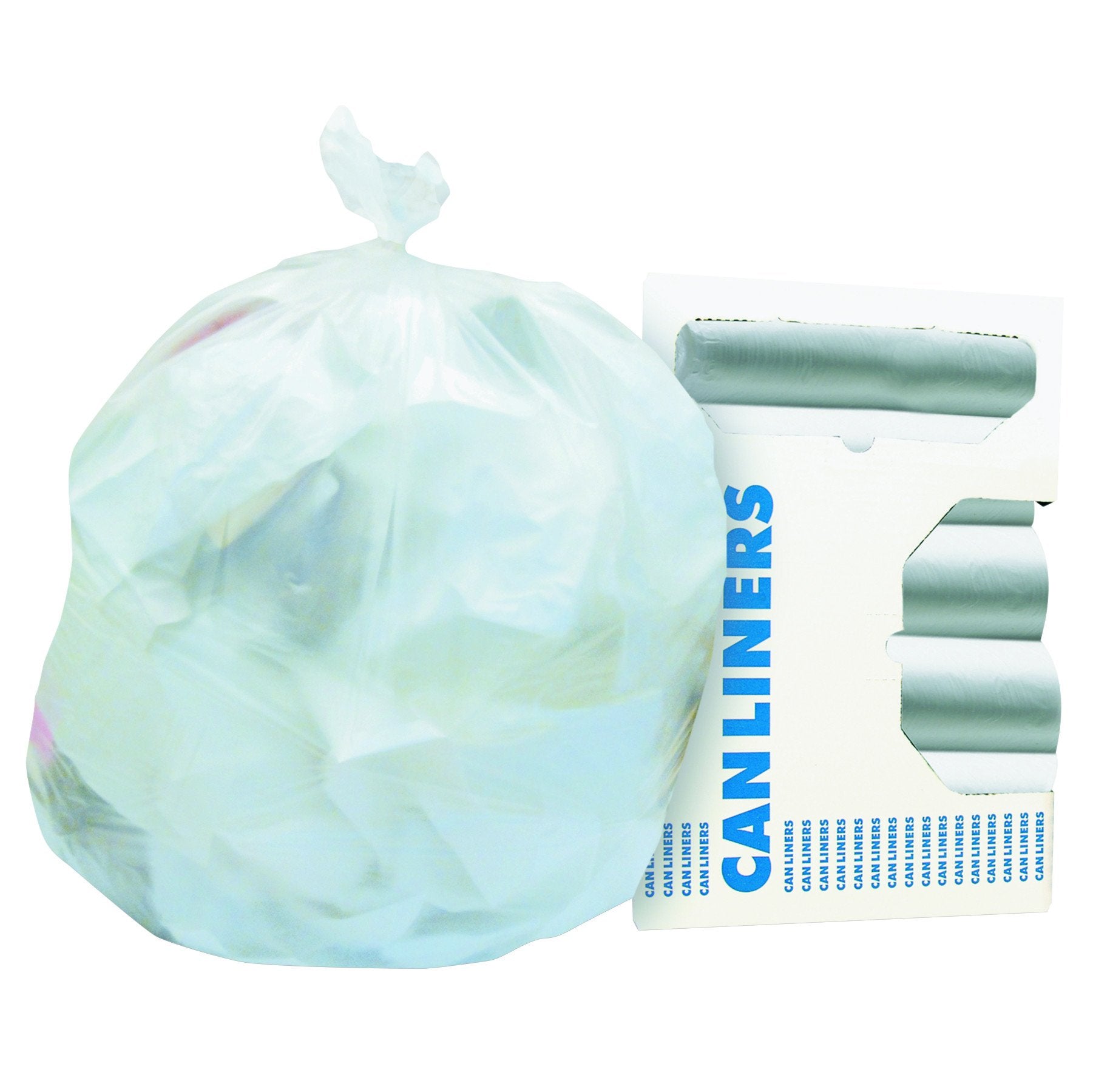 Heritage High-Density Z4824LNR01 Coreless Can Liners, 8-10 gal, 8 mic, 24 x 24, Natural (Case of 1000)