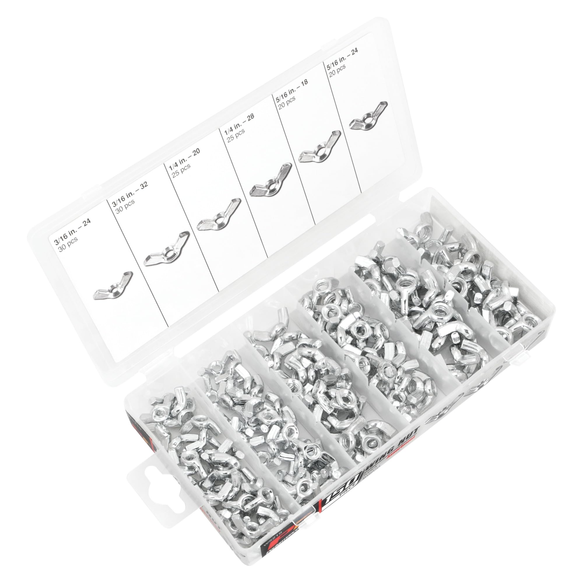150pc Performance Tool Wing Nut Assortment With Case