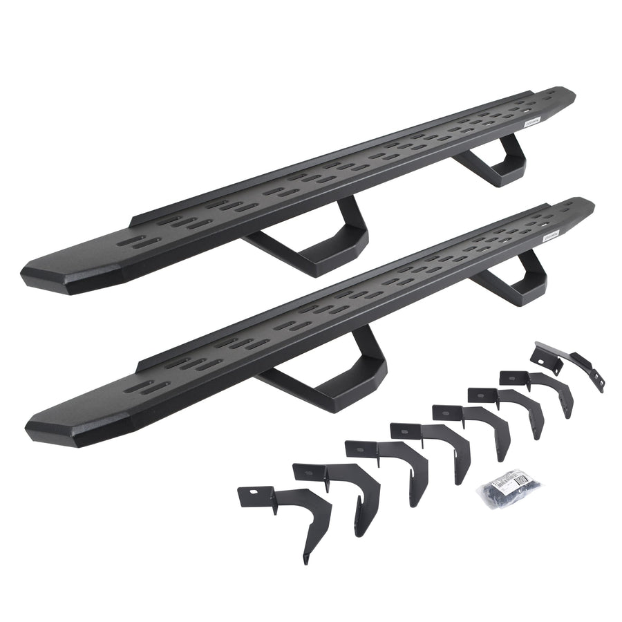 Go Rhino Running Boards RB30, Brackets, & 2 Pair of Drop Steps | Galvanized Steel, Textured Black | 6962358020PC | Fits 2015-2024 Chevrolet Colorado & GMC Canyon Crew Cab Pickup