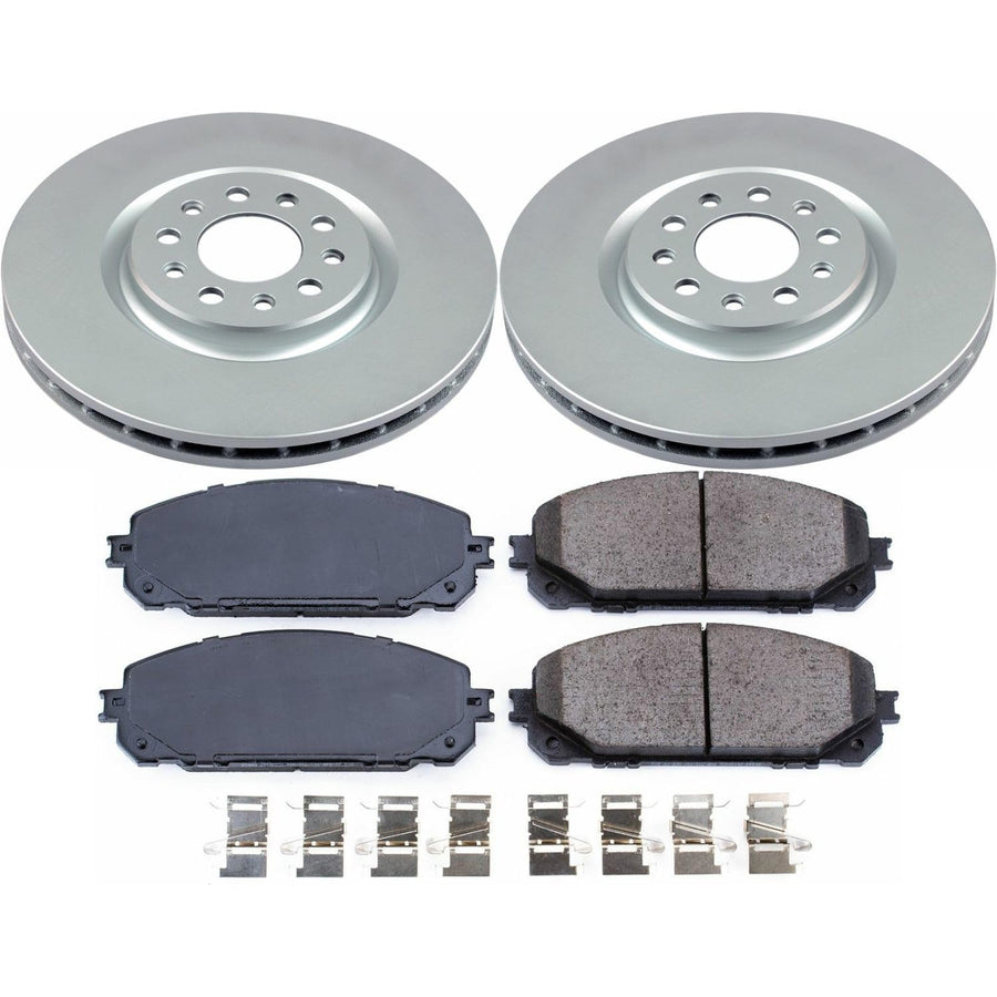 Power Stop Front CRK7414 Z17 Evolution Geomet Coated Brake Kit For Jeep Cherokee 2016-2022 [Model Specific]