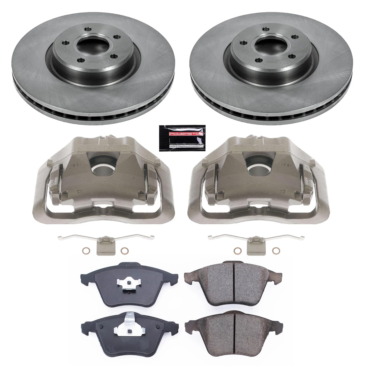 Power Stop Autospecialty KCOE5430 Replacement Front Brake Caliper Kit- OE Brake Rotor, Brake Pads & Calipers