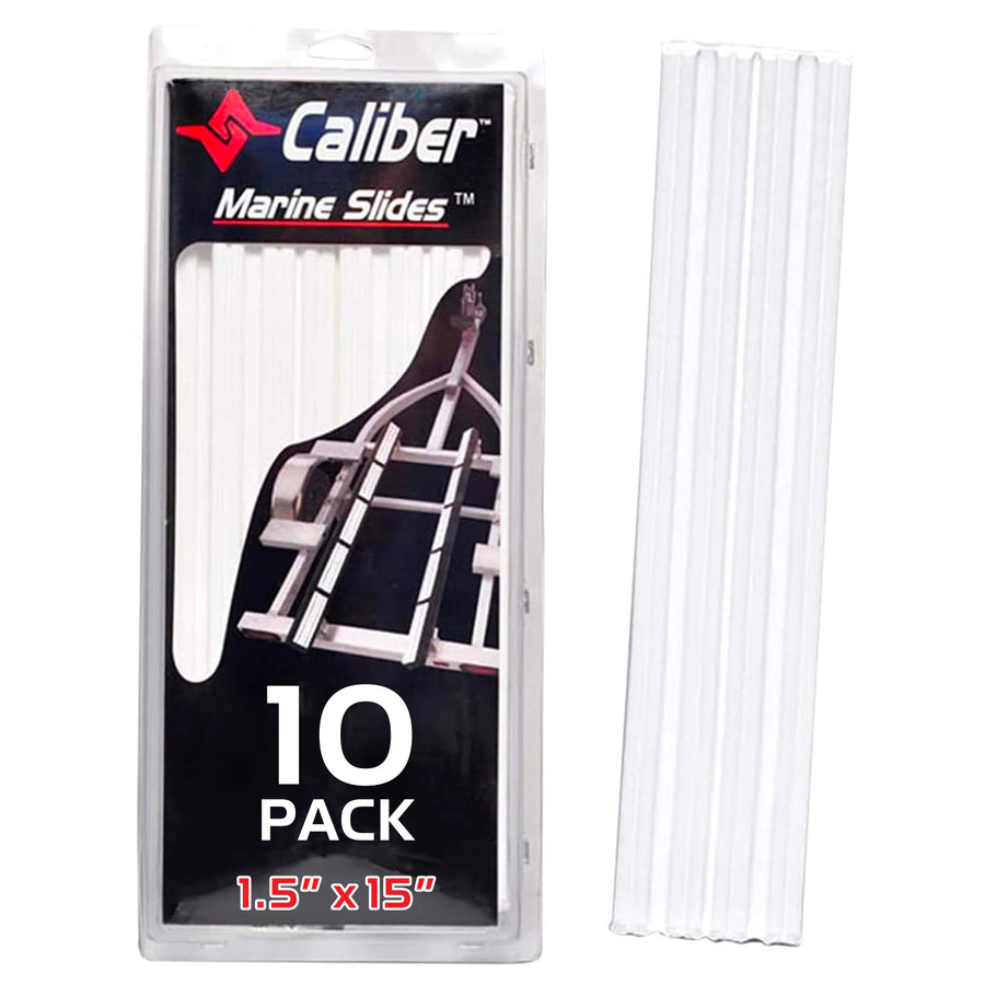 Marine Caliber Trailer Bunk Slides, 1.5" X 15", 10-Pack, White