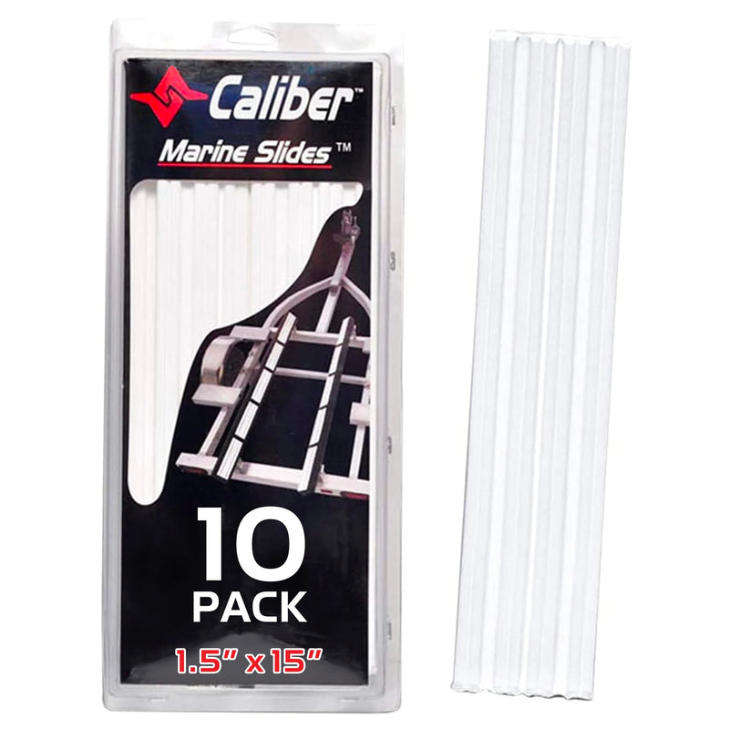 Marine Caliber Trailer Bunk Slides, 1.5" X 15", 10-Pack, White