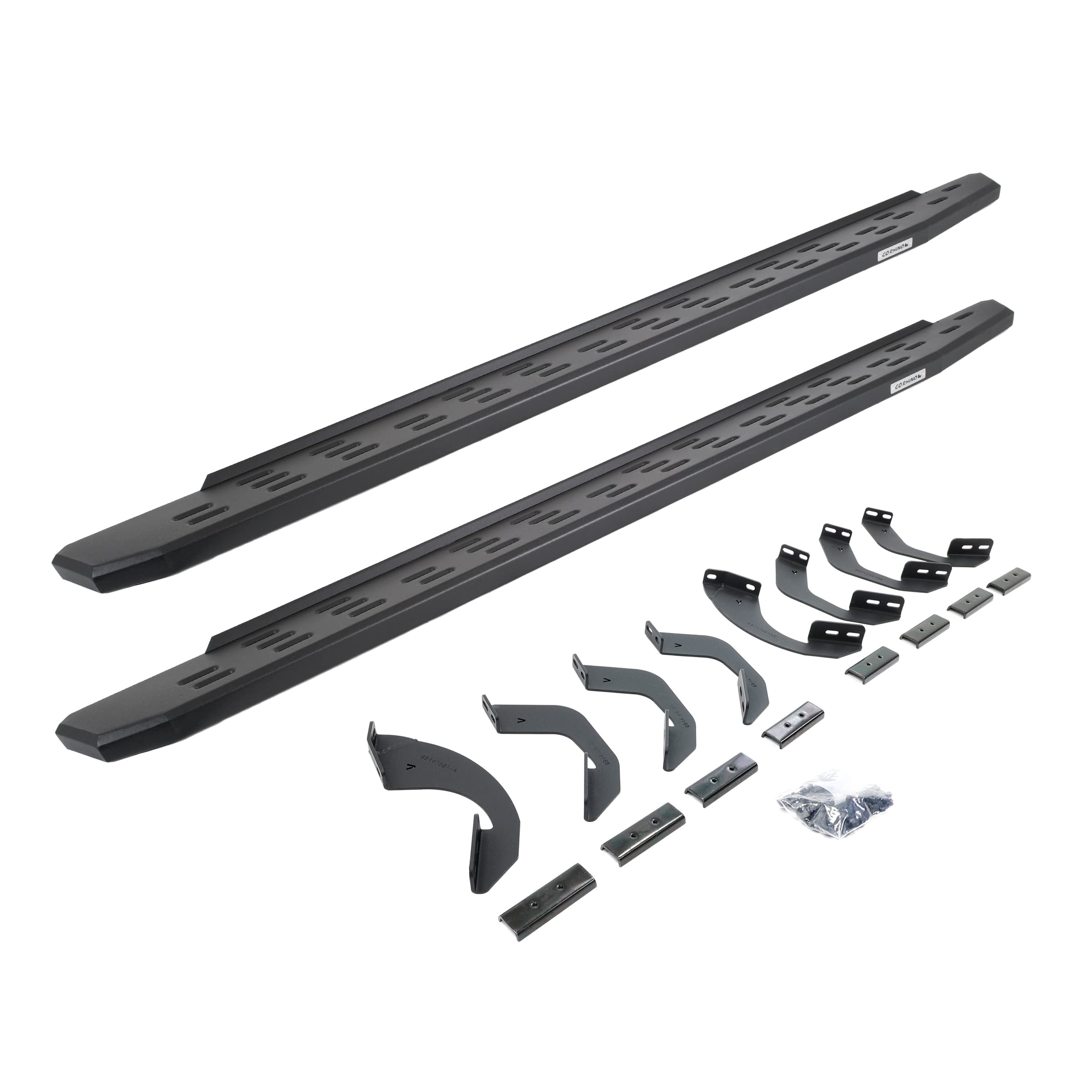 Go Rhino Running Boards & Brackets RB30 | Galvanized Steel, Textured Black | 69643580PC | Fits 2022-2024 Toyota Tundra Double Cab Pickup