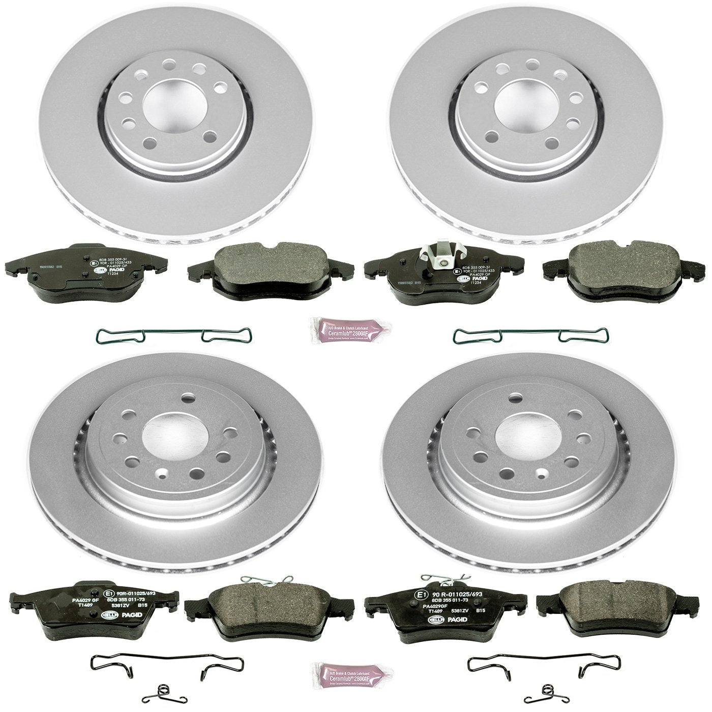 Power Stop ESK986 Euro-Stop Front & Rear Brake Kit For Saab 9-3 2003-2011 [Model Specific]