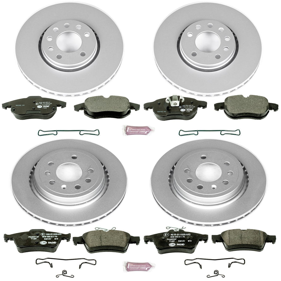 Power Stop ESK986 Euro-Stop Front & Rear Brake Kit For Saab 9-3 2003-2011 [Model Specific]