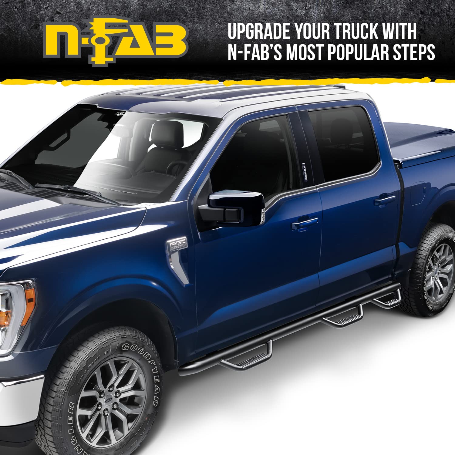 Nerf Steps RealTruck for RAM | Wheel-to-Wheel w/ Bed Access, Heavy Duty Steel, Textured Black | D20100CC-6-TX | Fits 2019-2024 RAM 2500/3500 New Body Style Crew Cab 6.4' Standard Bed