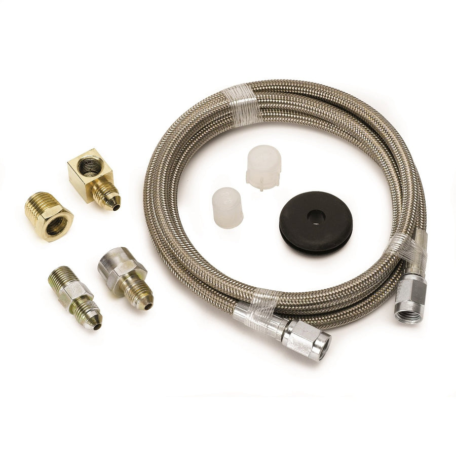 Braided AUTO METER Stainless Steel Hose , Black 3235