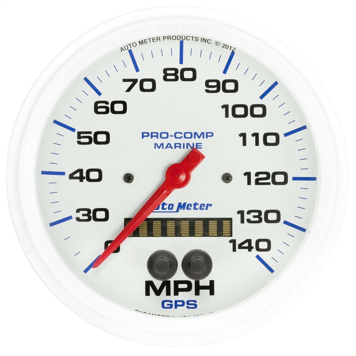 Speedometer Auto Meter 200647, 5", 140Mph, GPS, Marine White