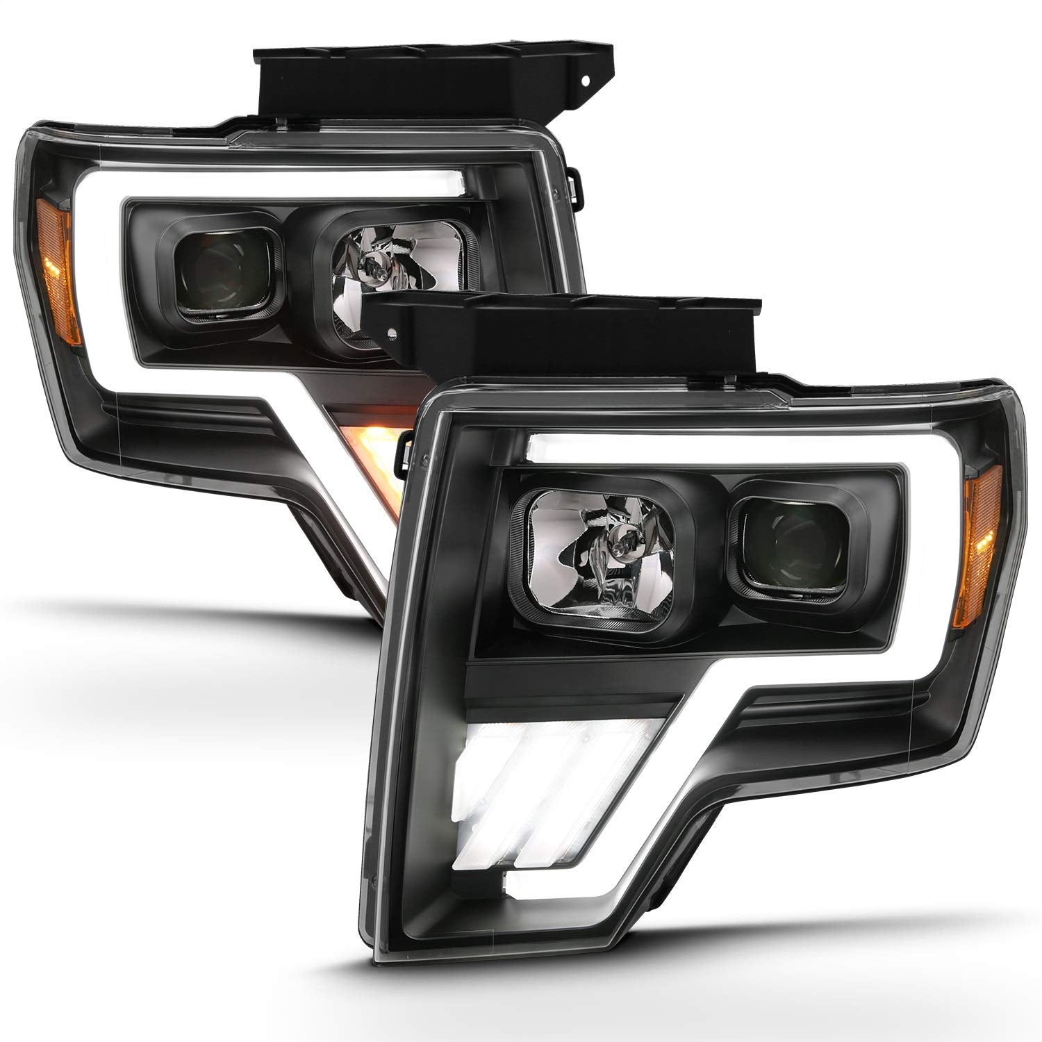 2009-2013 Ford F-150 ANZO (111469) G4 Switchback Projector Light Bar H.L.Black Amber