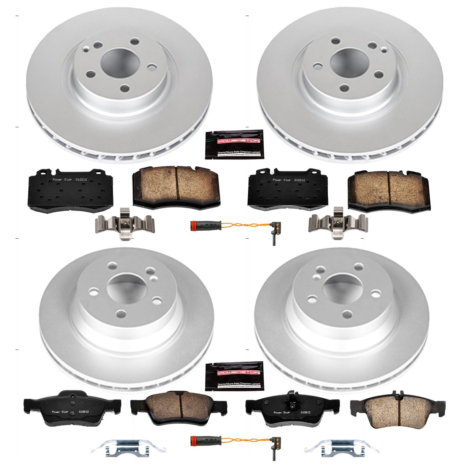 Power Stop Z23 Evolution Geomet Coated Brake Kit Front and Rear For Mercedes-Benz E550 2007-2009 [Model Specific]