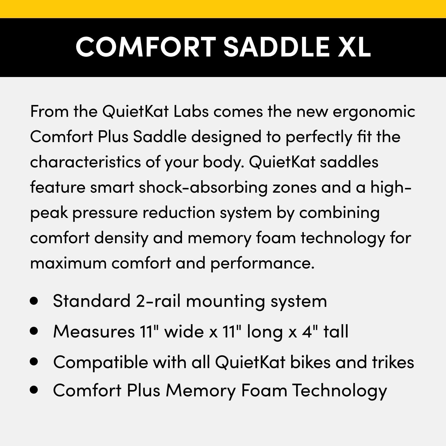 Comfort Plus QuietKat Saddle Seat Black
