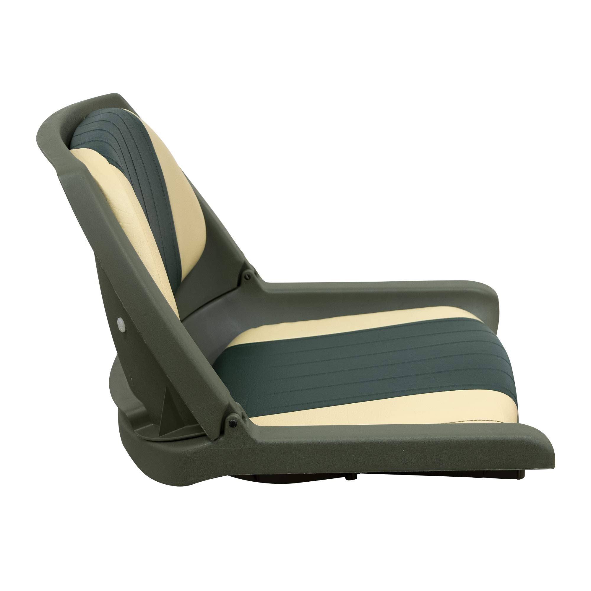 Molded Fishing Boat Seat Wise 8WD139LS-011 with Marine Grade Cushion Pads, Green Shell, Green/Sand Cushion