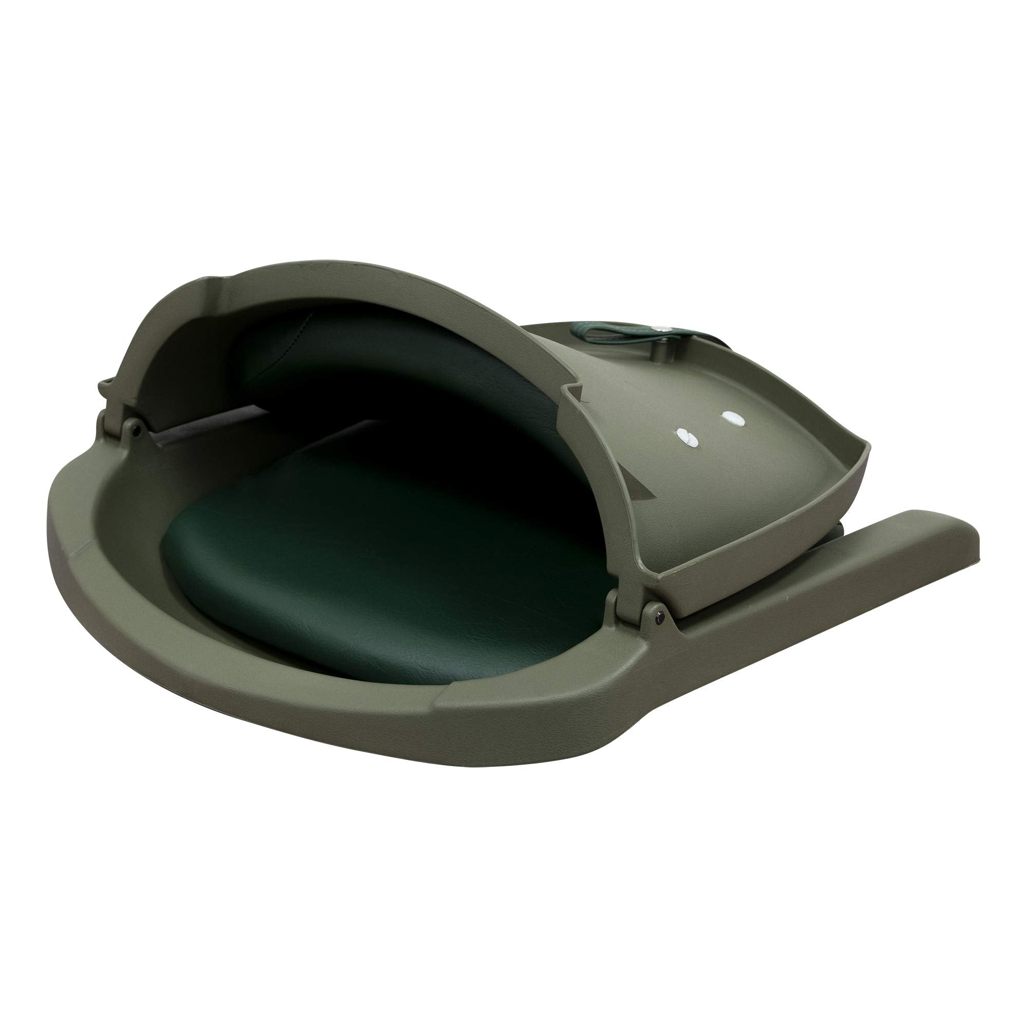 8WD139 Series Wise Molded Fishing Boat Seat with Marine Grade Cushion Pads, Green Shell, Green Cushion