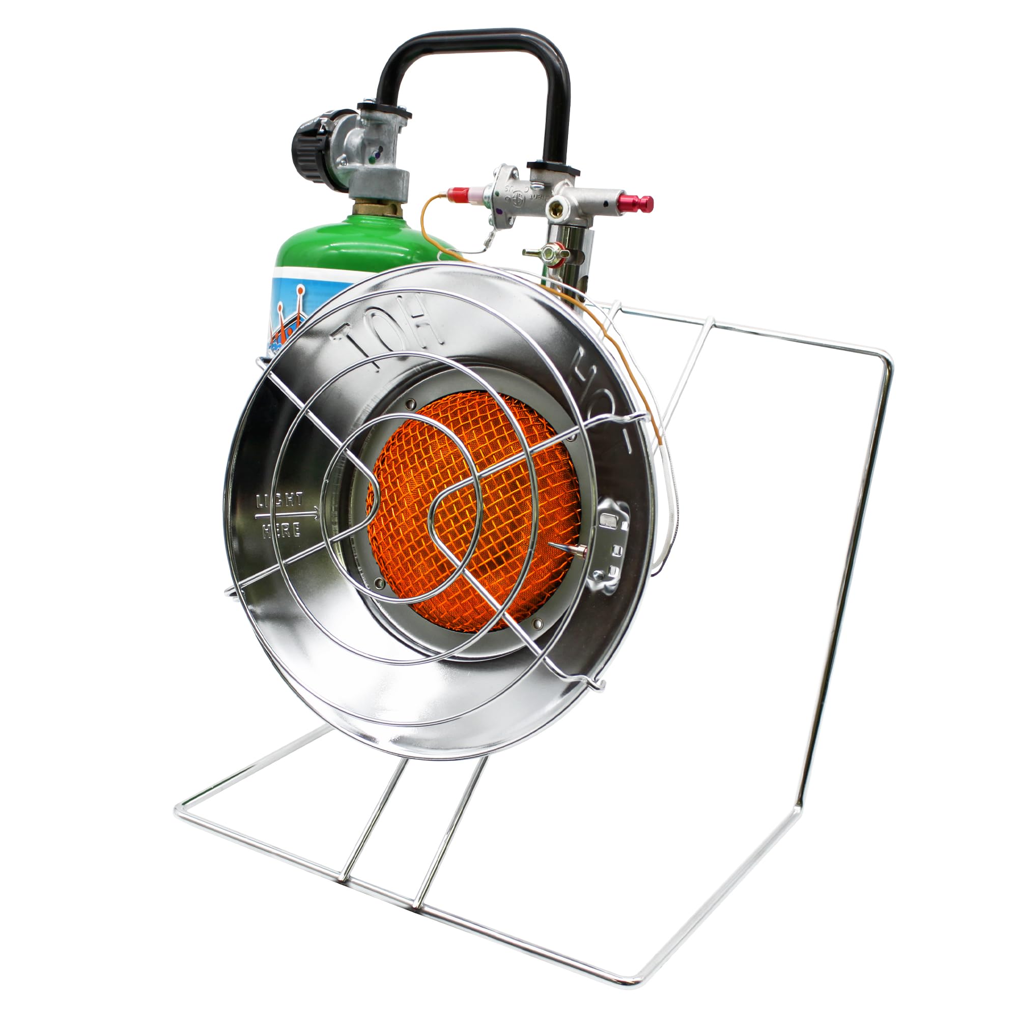 Flame King Multi-Use FK-AD010CGA Portable Propane Heater/Cooker 15,000 BTU for Camping, Ice Fishing, and Backpacking Trips, Silver