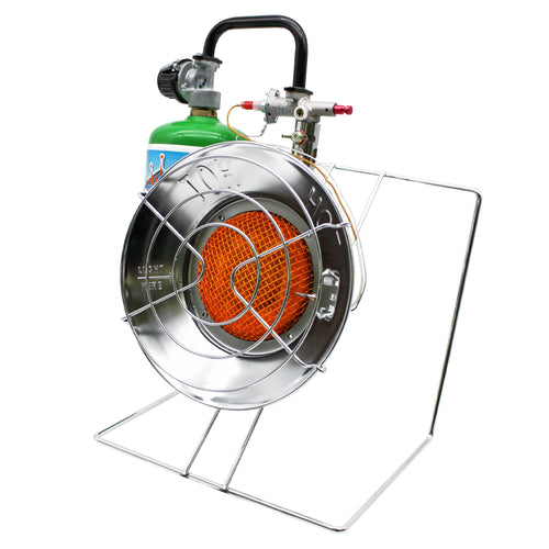 Flame King Multi-Use FK-AD010CGA Portable Propane Heater/Cooker 15,000 BTU for Camping, Ice Fishing, and Backpacking Trips, Silver