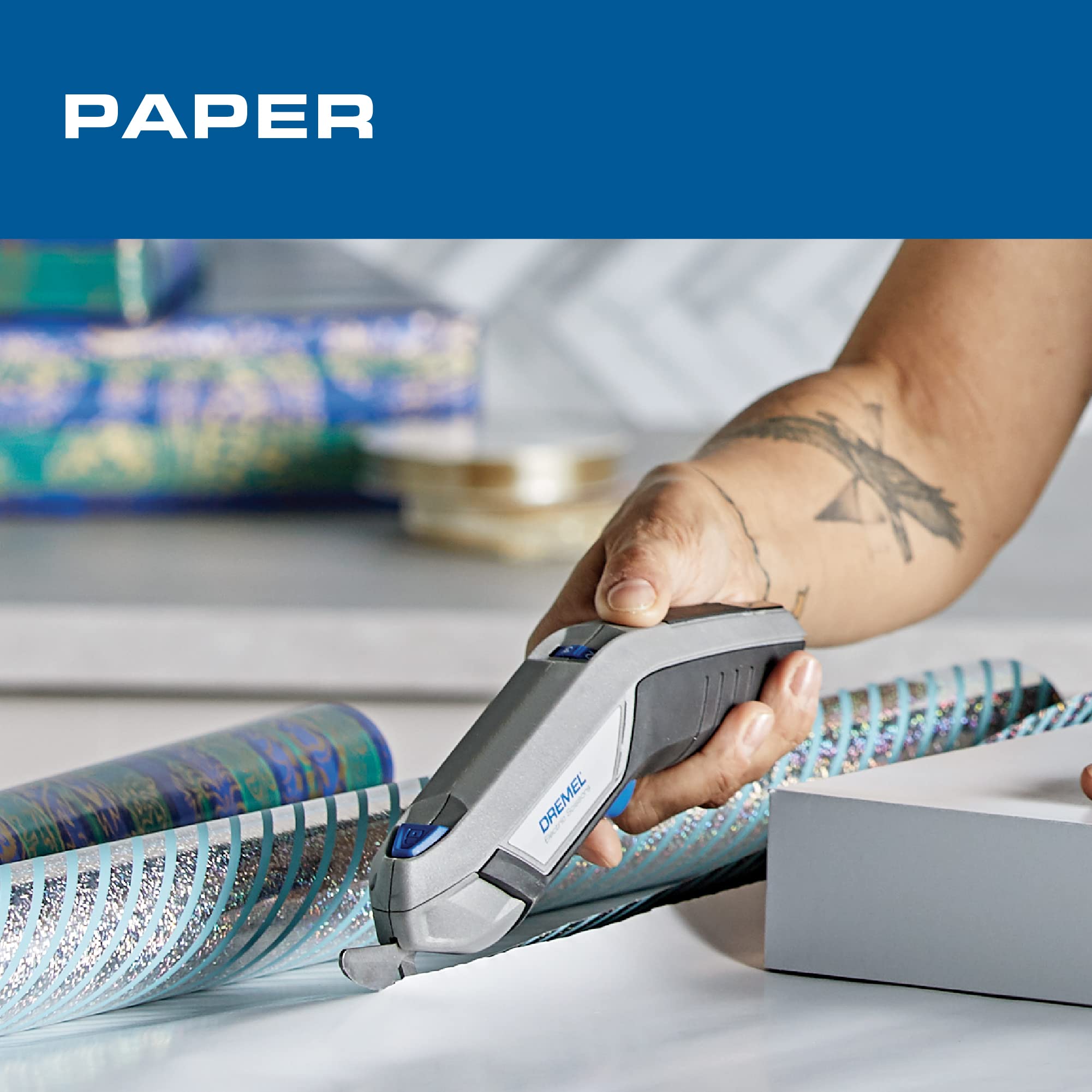 Dremel Cordless 4V Electric Scissors with USB Rechargeable Battery and Two Blade Attachments - Ideal for Cutting Cardboard, Fabric, and Paper, HSSC-01