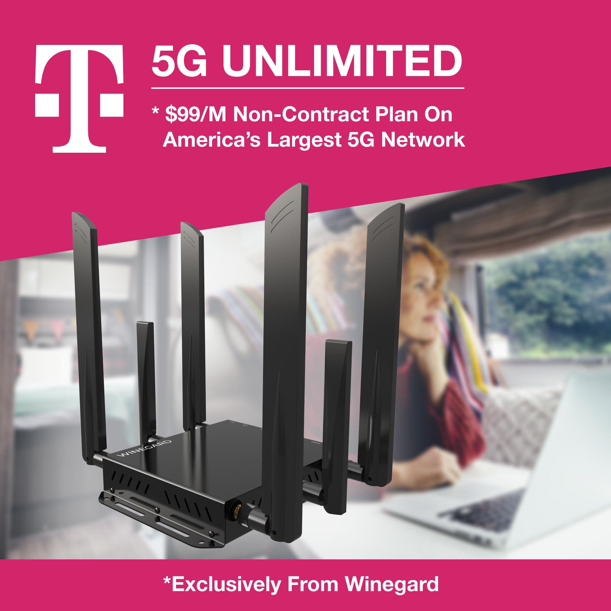 5G Winegard Basestation BS-5G01 – Indoor Router & Smart Hub, Dual-SIM, Dual-Band Wi-Fi, Failover, Starlink Compatible, RV Halo