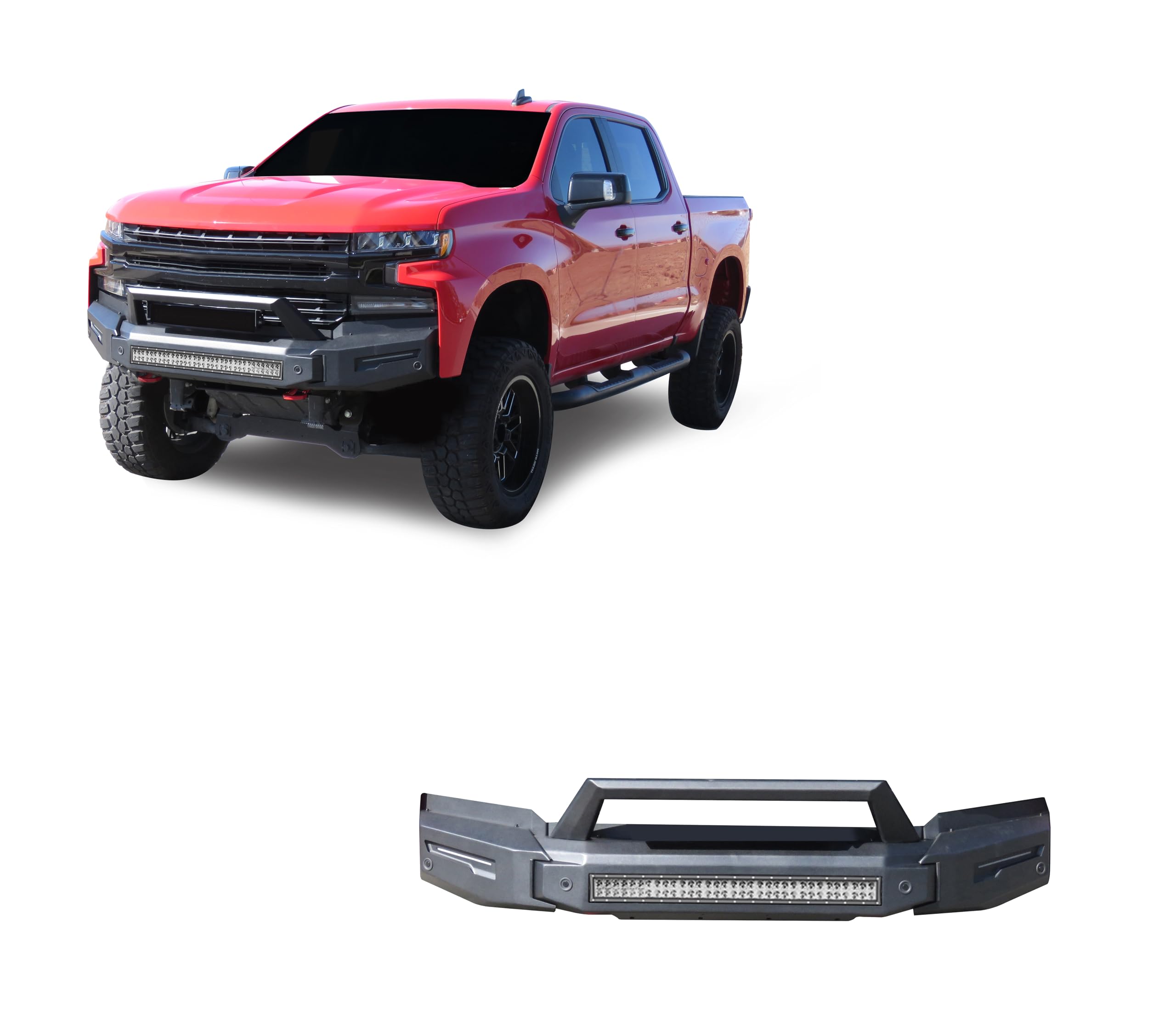 Heavy Duty Black Horse Armour II Modular Front Bumper Modular Matte Black Compatible with 2013-2018 Ram 1500-AFB-SI20-K2