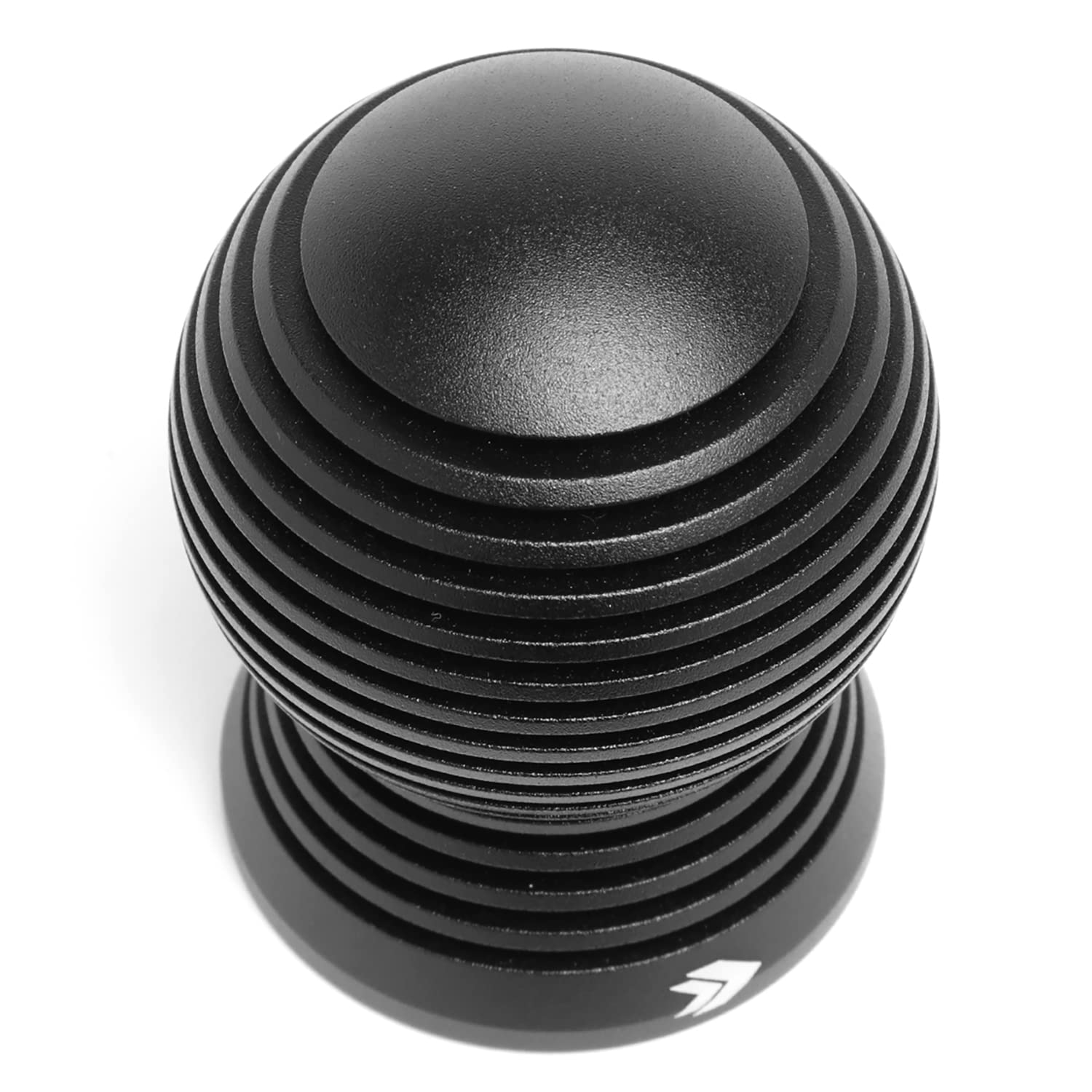 NRG Innovations Universal Aluminum SK-702BK Shift Knob with Thread Adapters, Heat Sink Spheric Style, 50mm OD x 65mm H, Black