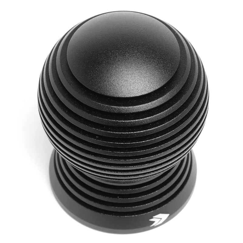 NRG Innovations Universal Aluminum SK-702BK Shift Knob with Thread Adapters, Heat Sink Spheric Style, 50mm OD x 65mm H, Black