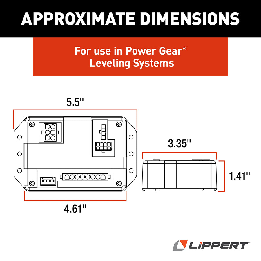 Lippert RV Leveling Control Module for 3-Valve Spring Return Jack with Remote Level, Connects to Complete System, Touch Pad and Auxiliary Harness Connector - 1010001284 Power Gear