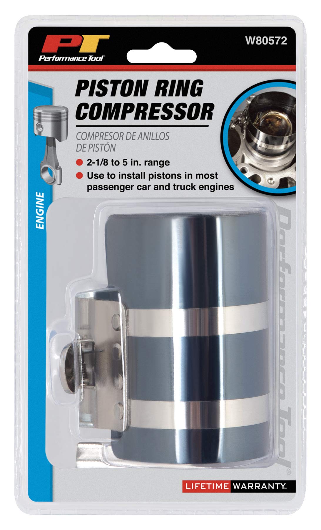 W80573 Performance Tool Piston Ring Compressor, Piston Ring Compressor 3-1/2-Inch to 7-Inch