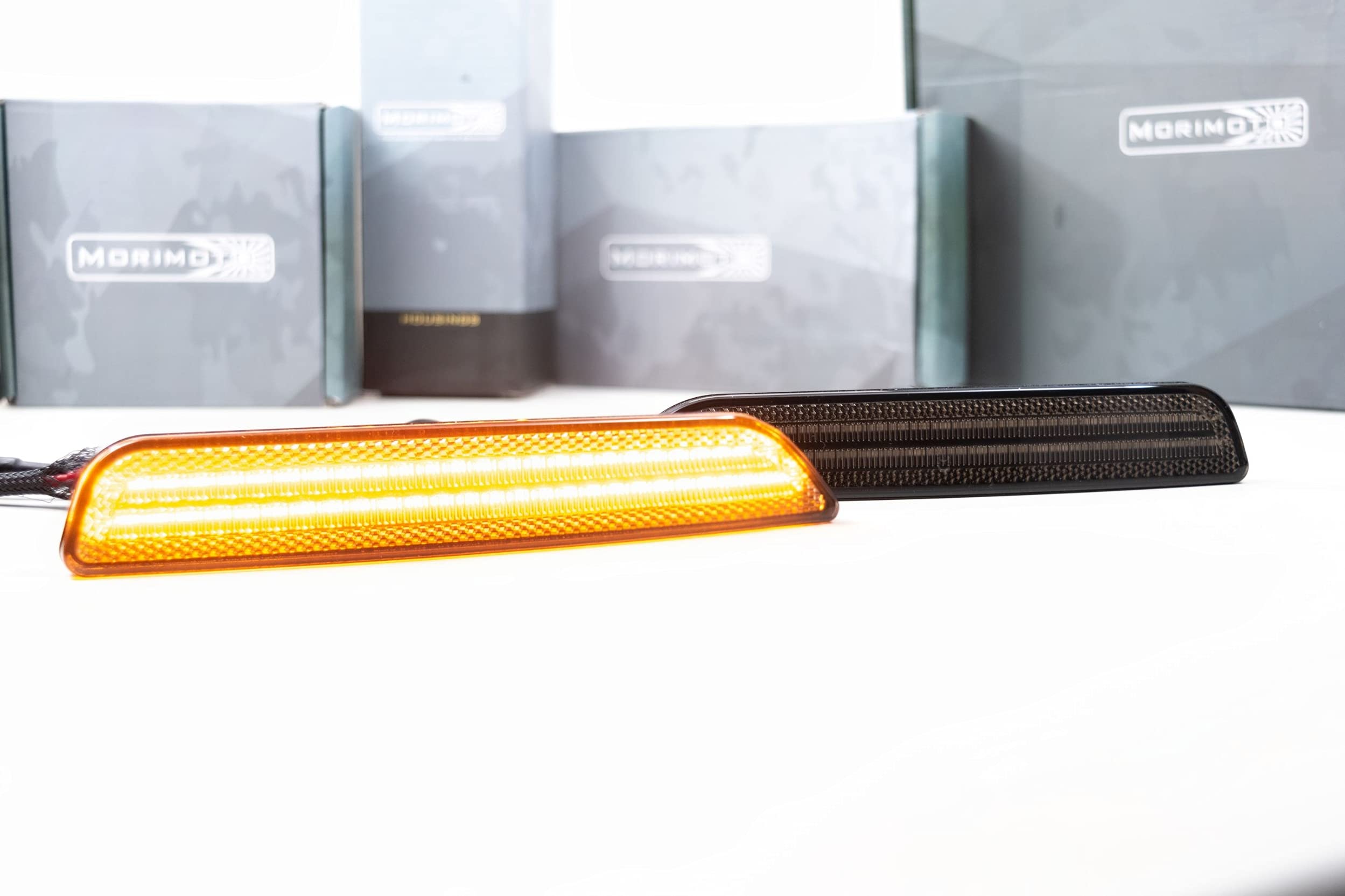 Morimoto XB LED Side Markers, Housing Smoked, Fits Ford Mustang (10-14), Plug and Play Assembly, Easy Install, Front Amber LED Lights (1x LF7929)