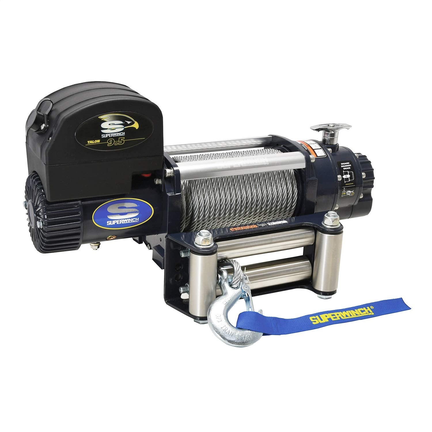 Talon 9.5 Superwinch 1695200, 12 VDC winch, 9,500 lb/4,309 kg capacity with roller fairlead