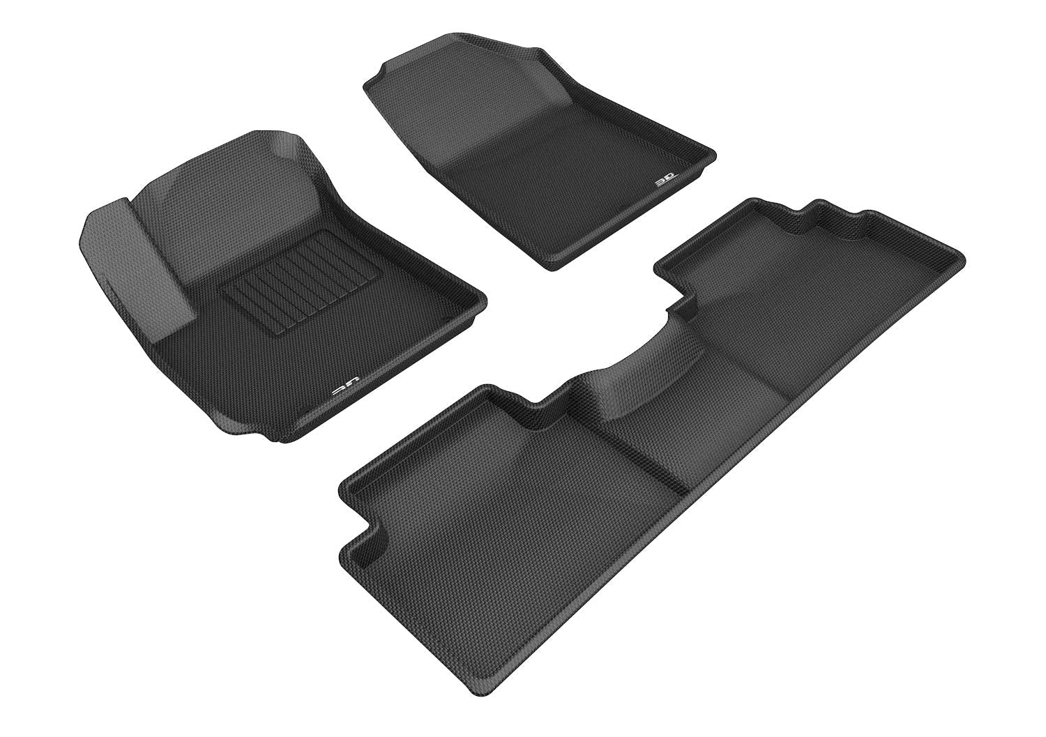 Kagu Floor Mat (Black) 3D MAXpider Custom Fit Compatible with Kia Soul 2020-2025 - Full Set