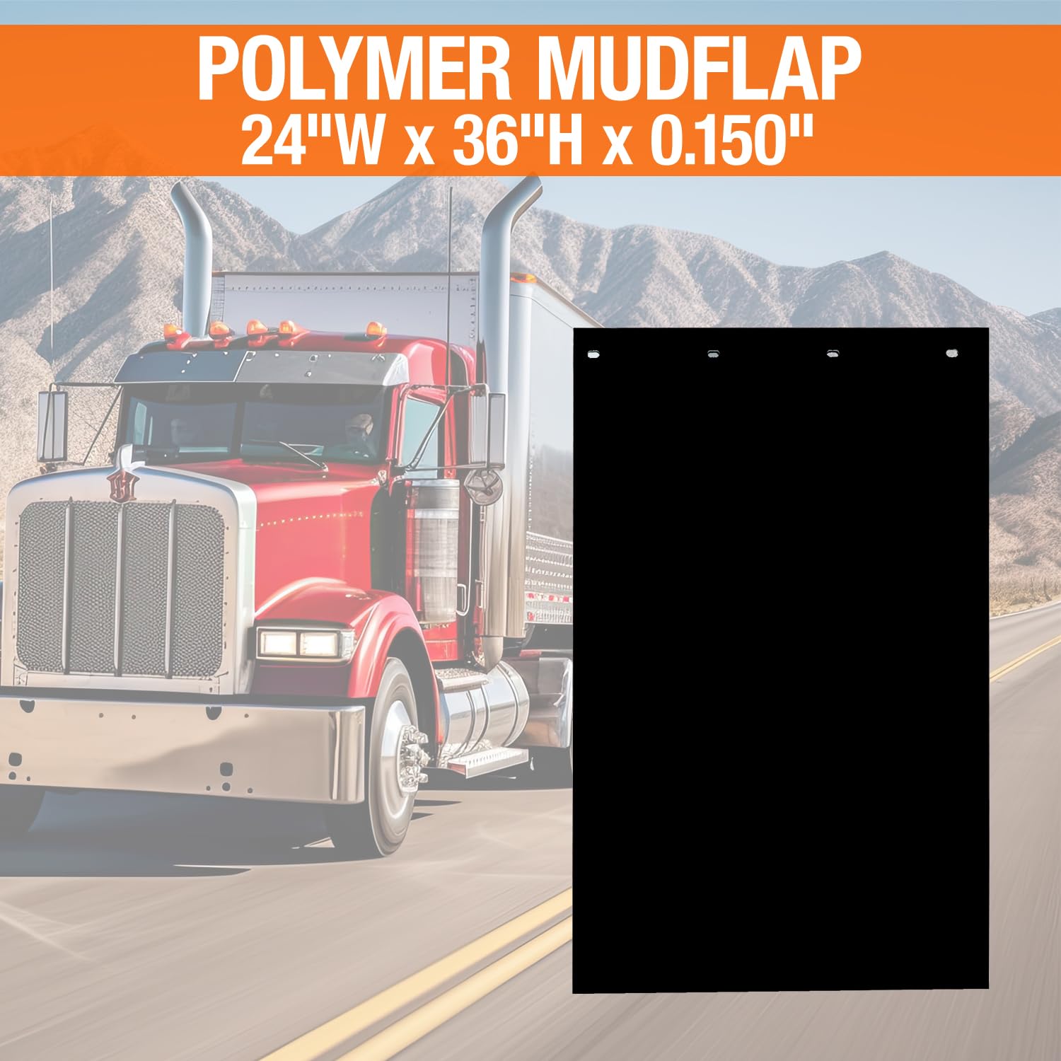 Buyers Products 2 Pack RC40PPB, Super Durable Black Polymer Mudflaps 24x40 Inch, Mud Flaps are NOT Rubber