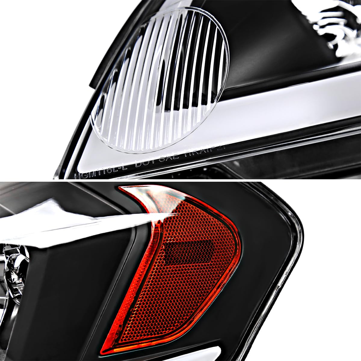 Black Headlights w/Switchback LED Signals SPEC-D TUNING Compatible with 2006-2013 Chevy Impala, Left + Right Pair Headlamps Assembly