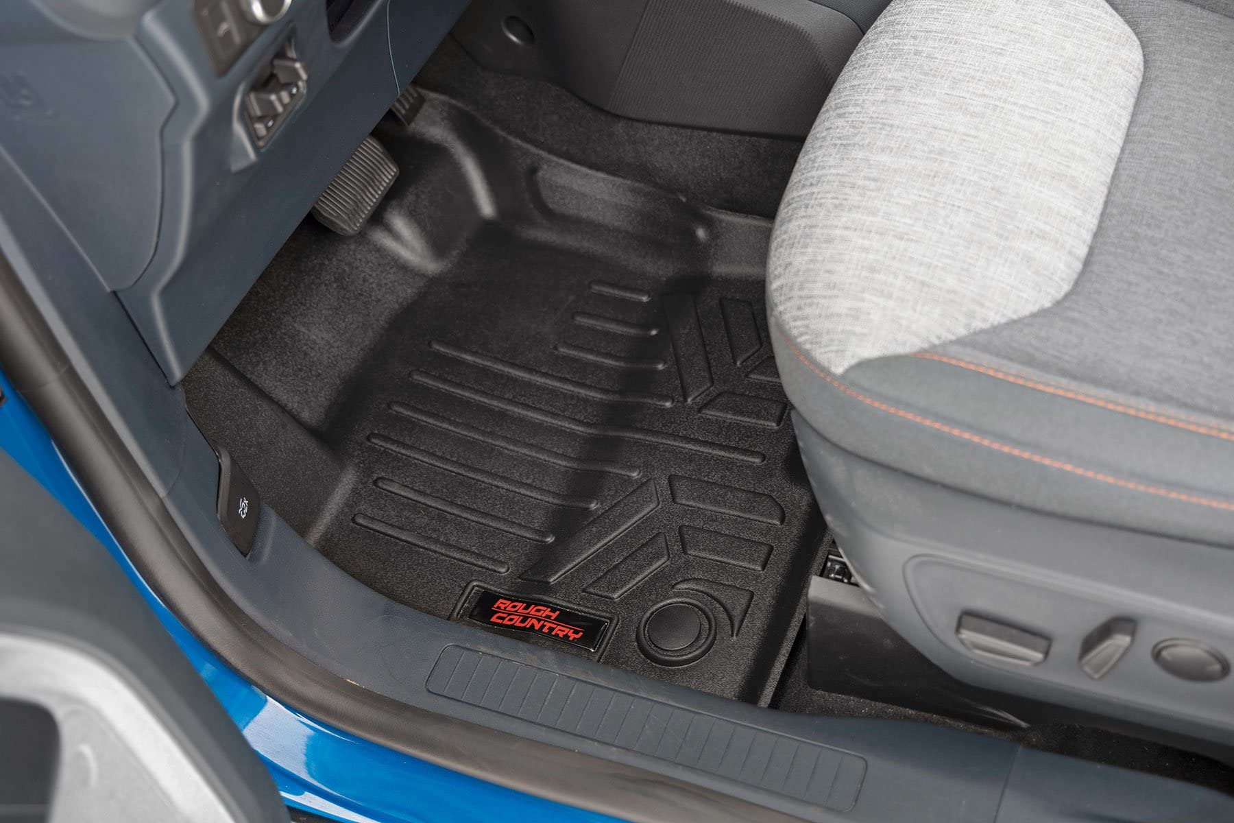 Rough Country Floor Mats Set All Weather for Ford Maverick 2.0L EcoBoost (2022-2025) - Waterproof Flexible Front & Back Mats