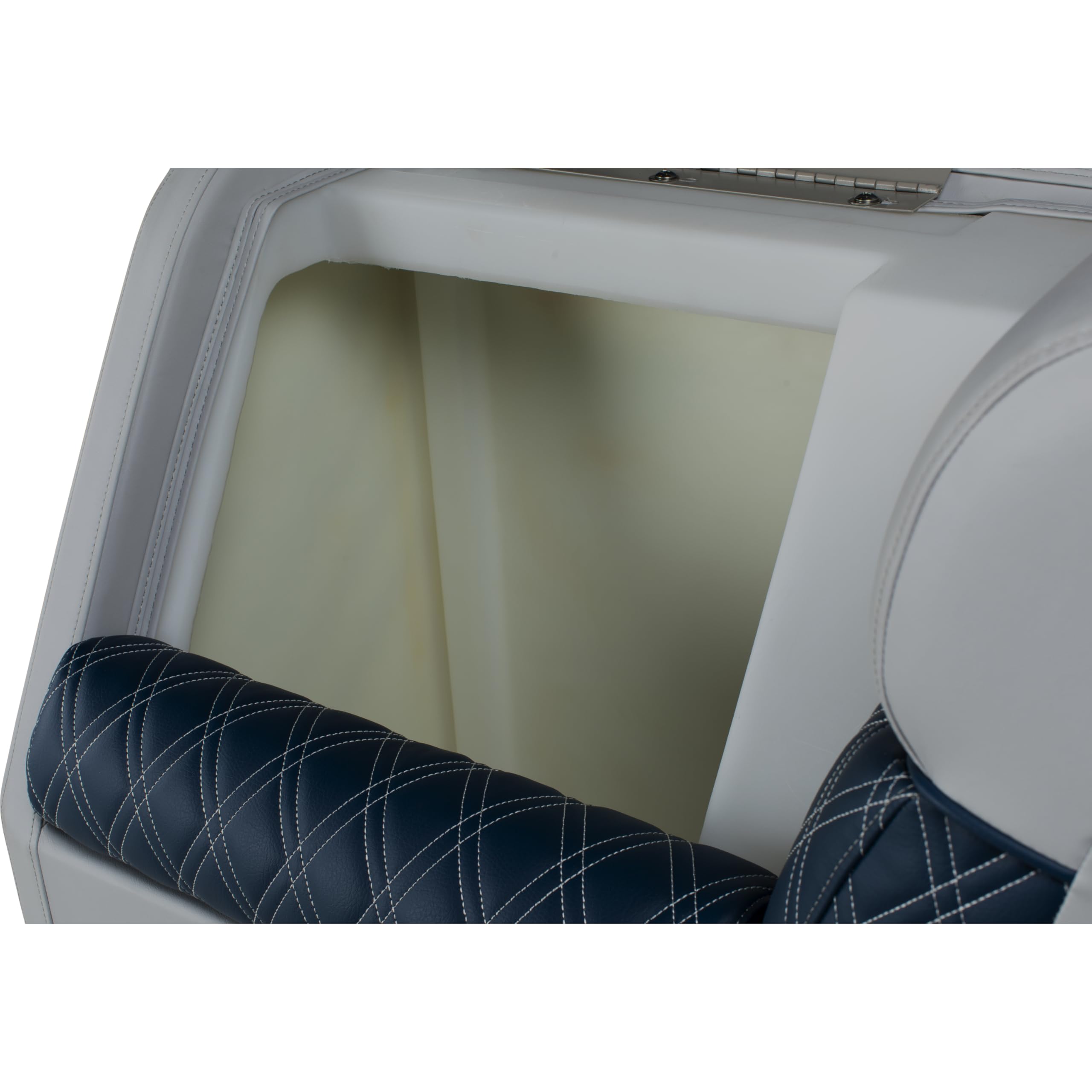 Lippert Lean Back Sunset Collection Pontoon Chaise Right, Ergonomic Foam Cushioning, Marine-Grade Vinyl, Hinged Seat with Dry Storage, Corrosion-Resistant Hardware, 31"L x 32.25"W x 18"H - 2024024098