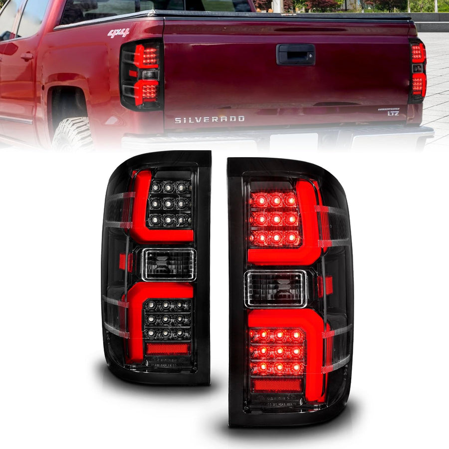 15-19 Chevrolet Silverado 2500 HD/3500 HD ANZO LED Taillight w/Sequential Black Housing/Clear Lens