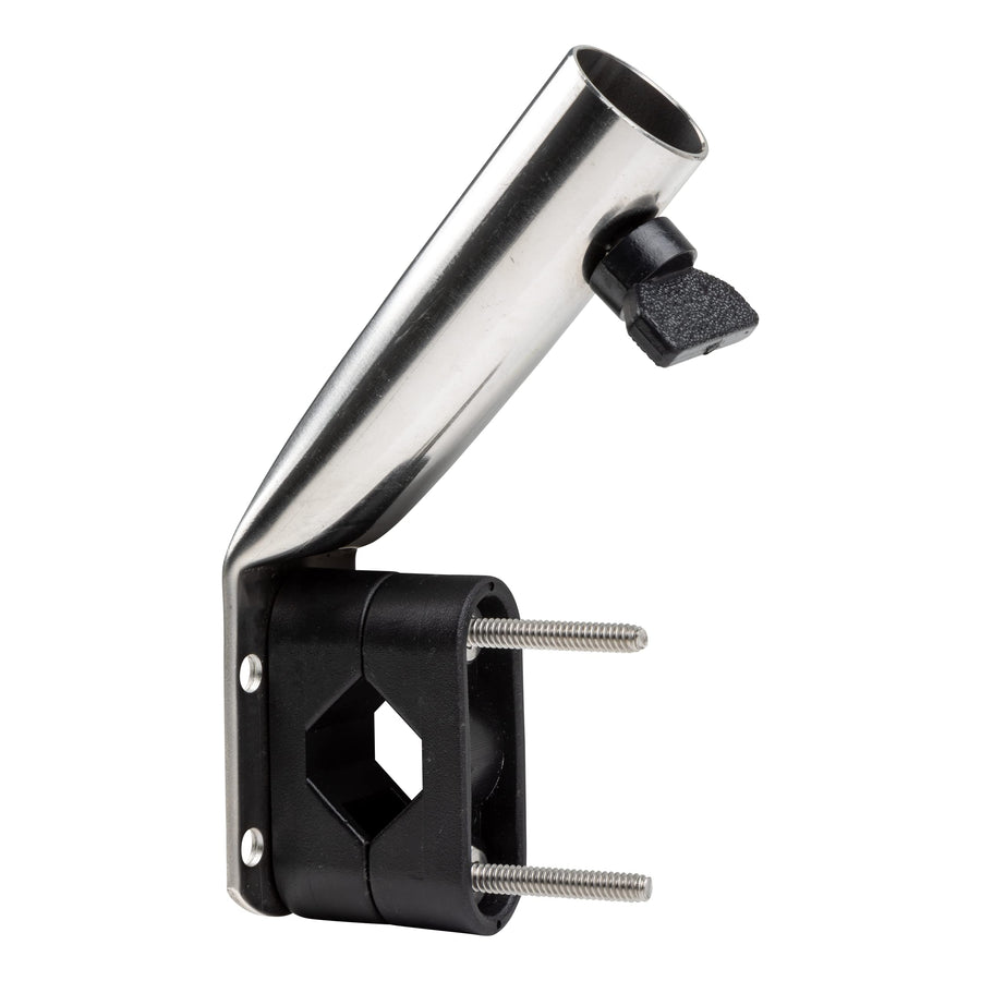 Taylor Made Socket Flag Pole Rail Mount - 3/4" to 7/8" Rails — Perpendicular Mount with Adjustable Angle - Secure Fit - Made in the USA from T304 Stainless-Steel — 2020109097