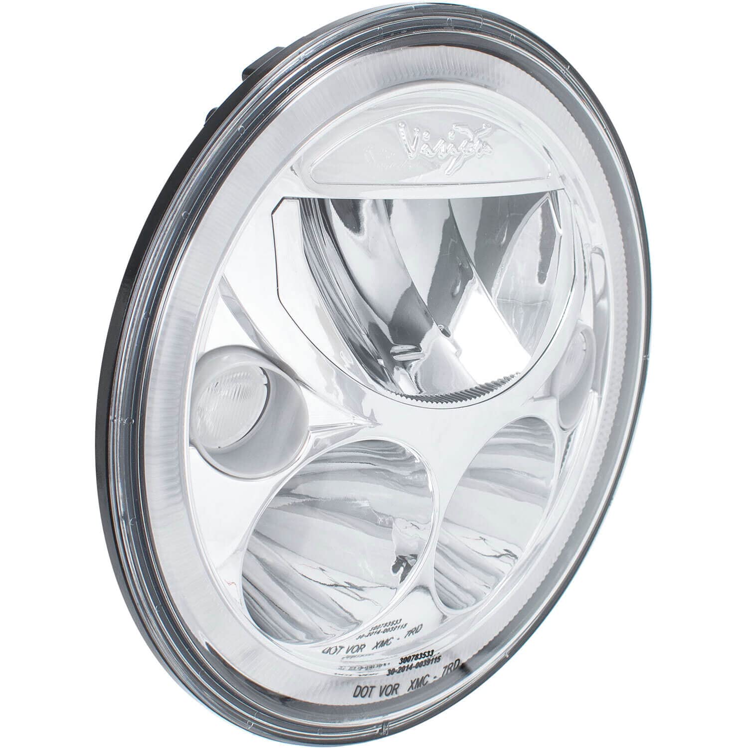 7" Single Round Amber Halo Vx Series Led Headlight W/Low-High-Halo