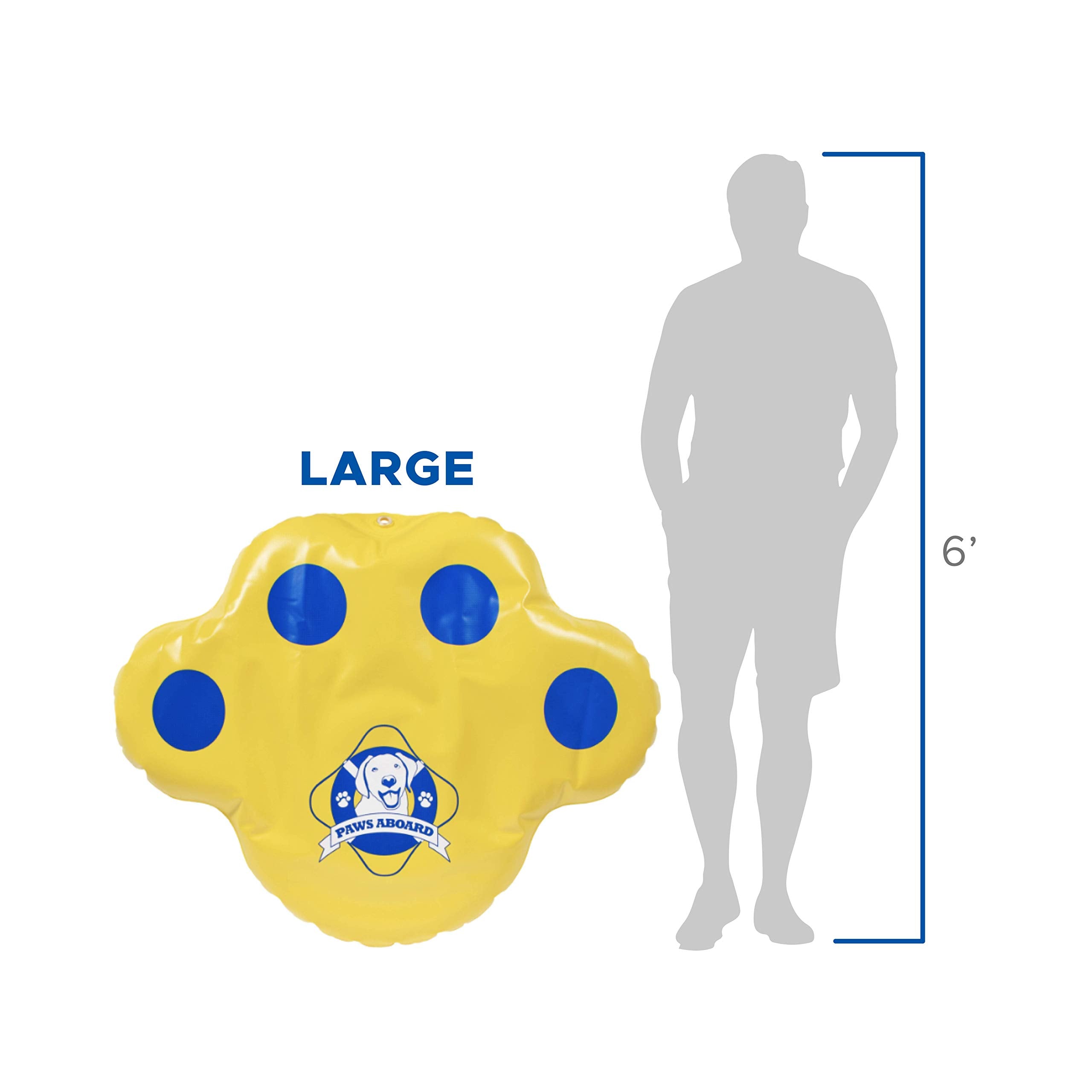 Paws Aboard Lazy Raft Doggy, Puncture Resistant Vinyl Dog Float, Perfect for The Lake, Pool, River and Boat - Large (50” x 39”)