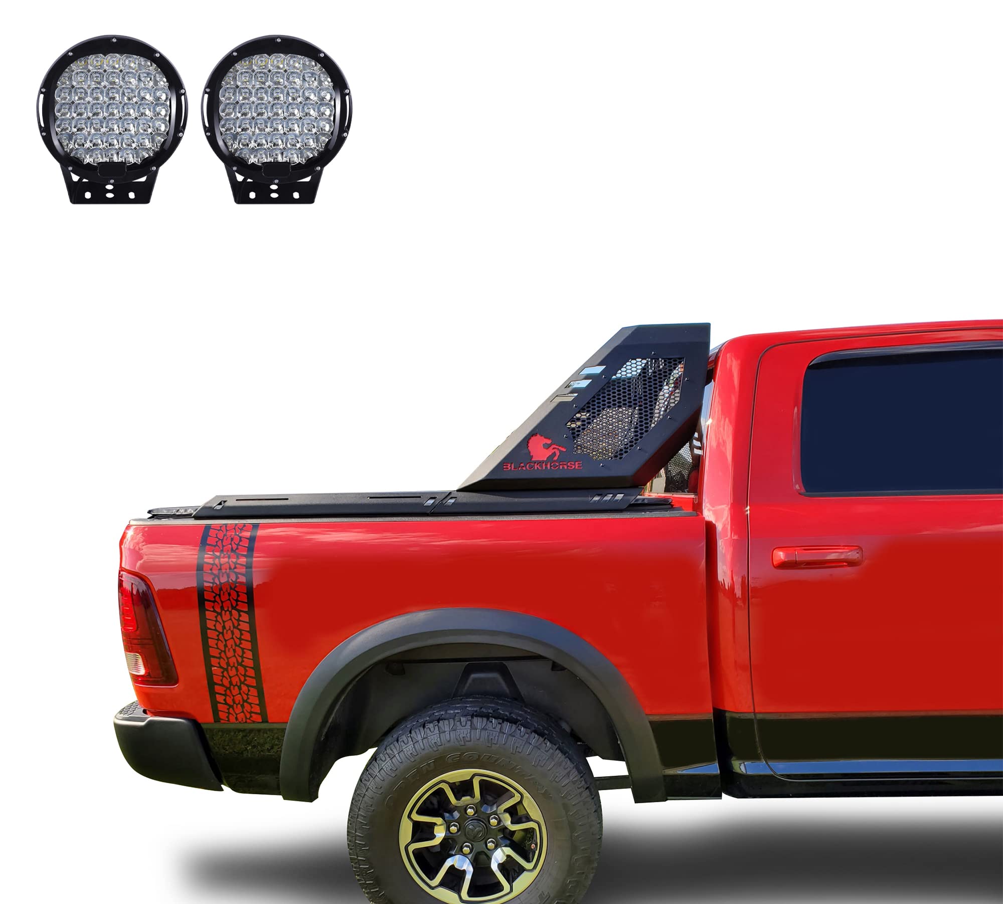 Roll Bar Vigor Incl.Set of 9" Black Round Led Light Modular Black Compatible with Silverado 1500/Sierra 1500 07-25 | Ram 1500 09-10|Ram 1500 11-25|Ford F-150 09-25|Toyota Tundra 07-25