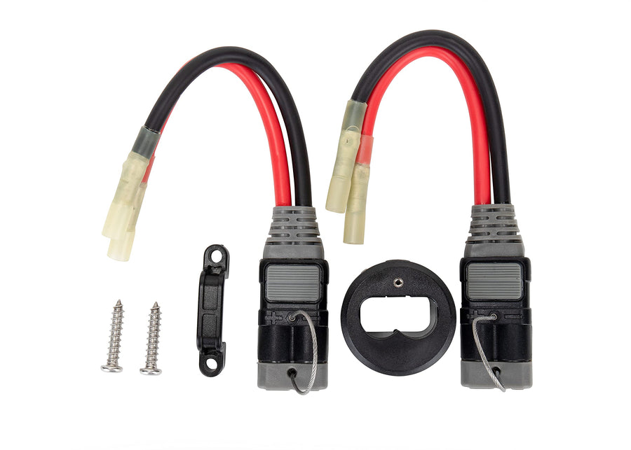 Camco Trac Outdoors High-Current Connector Kit, 8 Gauge | Upgrade High-Current Your Trolling Motor Connectors to 12V or 24V Power | for 60 Amp 12/24/36V Power (69441), Black