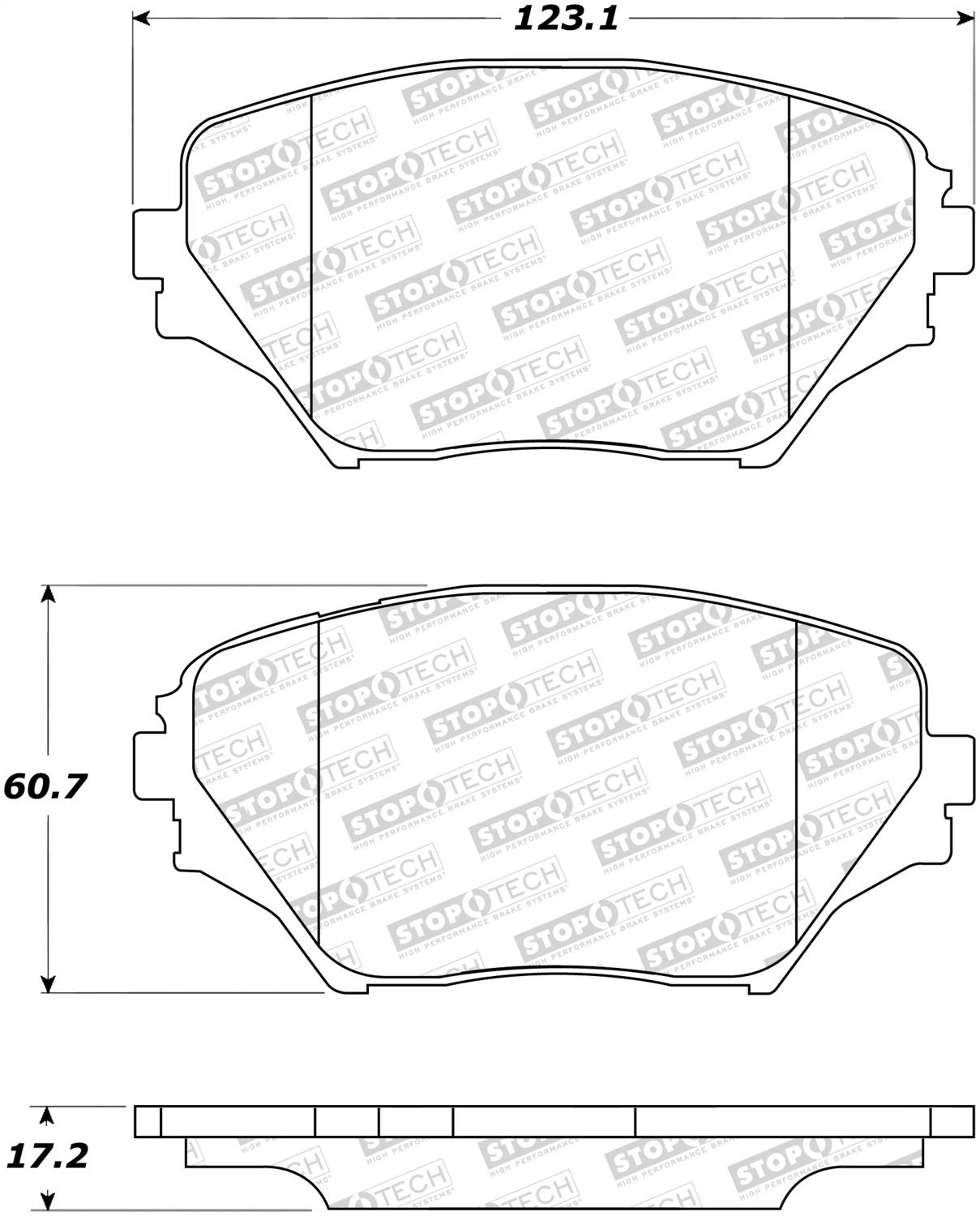 Front StopTech 308.08620 Brake Pads with Shims and Hardware Street