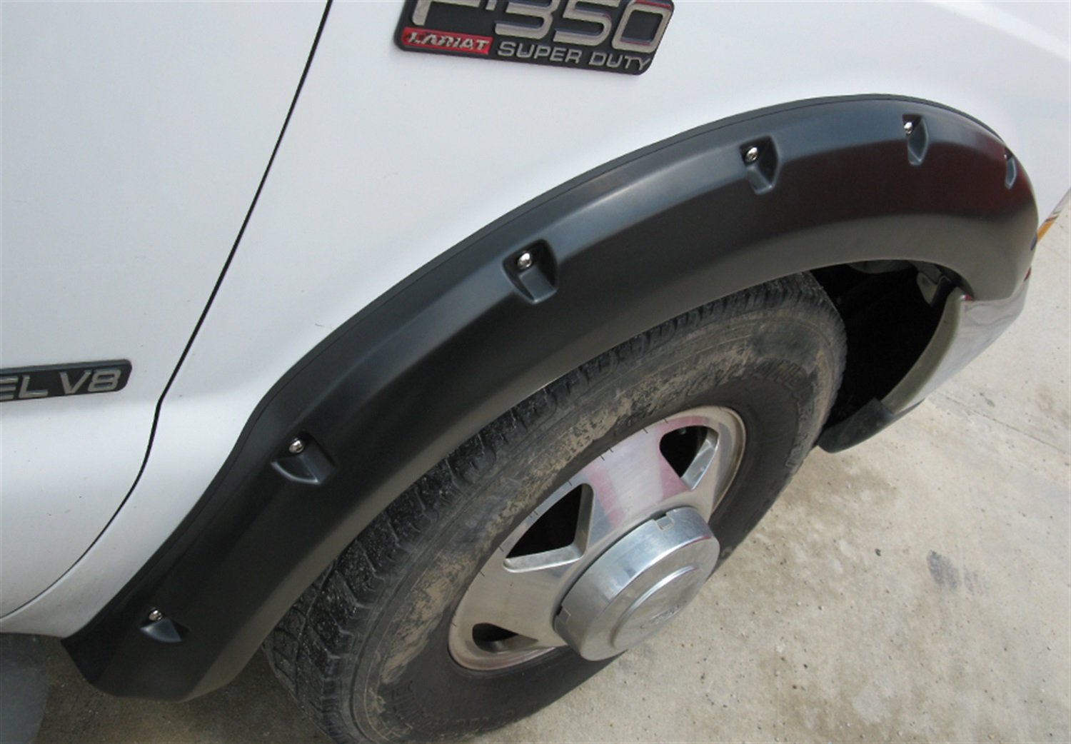 Lund Elite Series RX311T Black Rivet Style Textured Front and Rear Fender Flare - 4 Piece