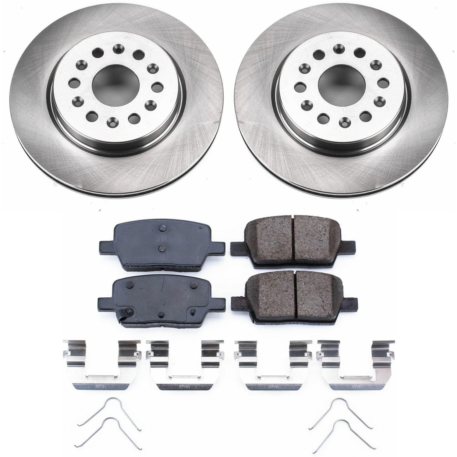 Power Stop KOE7411 Rear Replacement Brake Kit-OE Brake Rotors & Ceramic Brake Pads For Buick Enclave, Cadillac XT5, Chevy Blazer, Chevy Traverse, GMC Acadia [Model Specific]