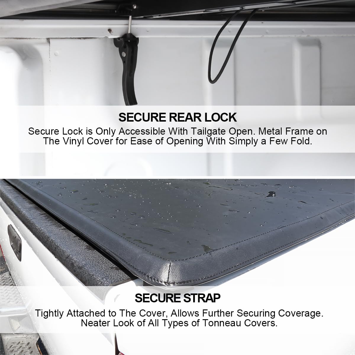 Soft Tri-Fold Vinyl Tonneau Cover Spec-D Tuning Compatible with 2016-2019 Toyota Tacoma 6' Short Bed