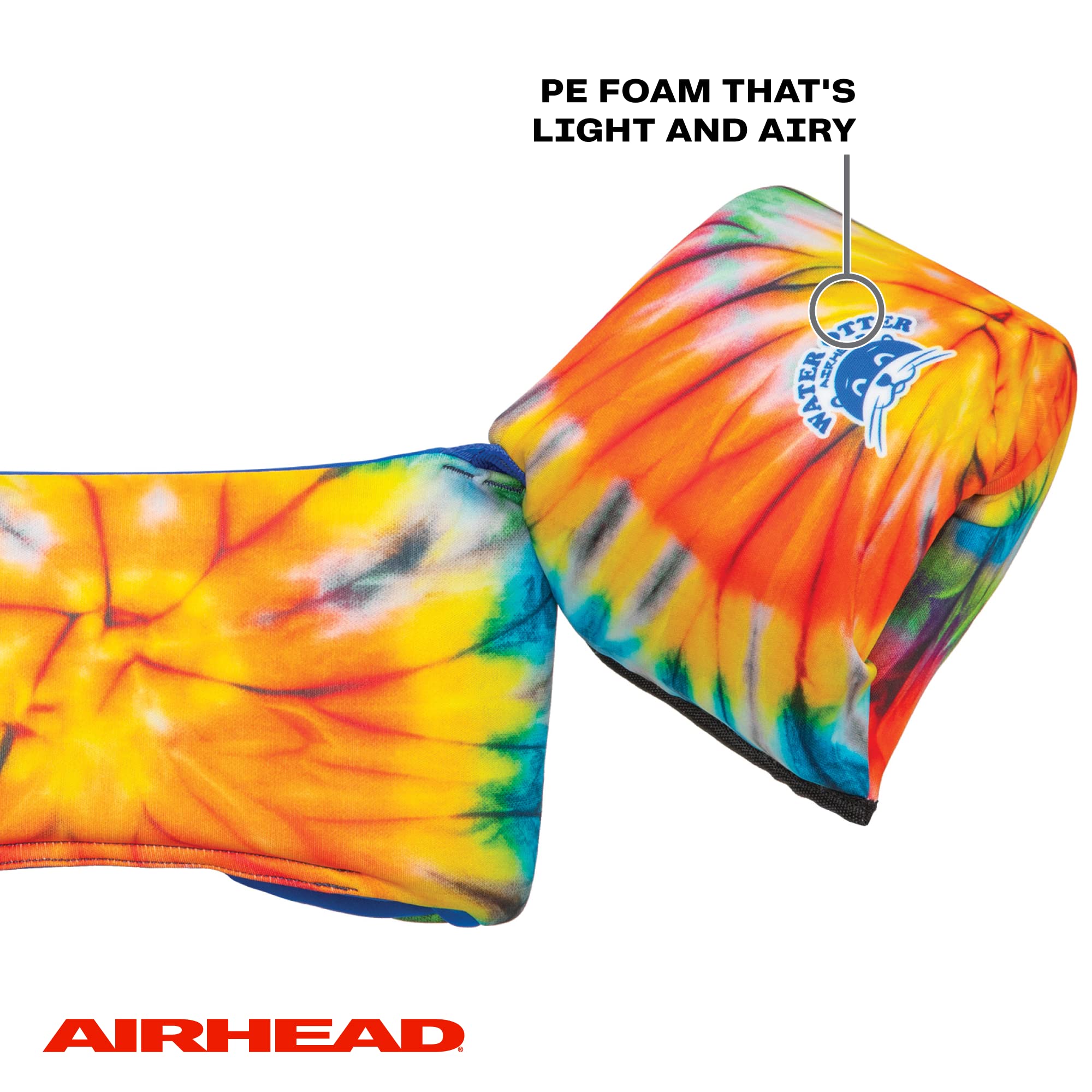 Airhead Child Water Otter Life Vest and Swim Aid, Tie Dye, Elite